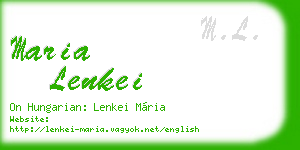 maria lenkei business card